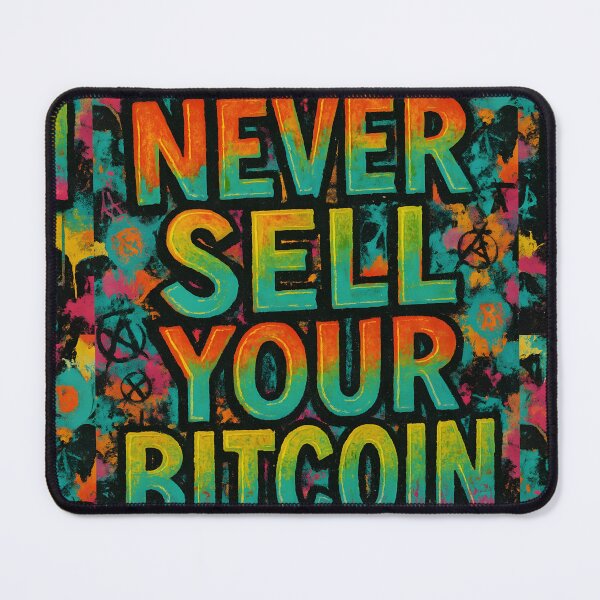Item preview, Never Sell Your Bitcoin – Neon Graffiti Statement designed and sold by oneof21million.