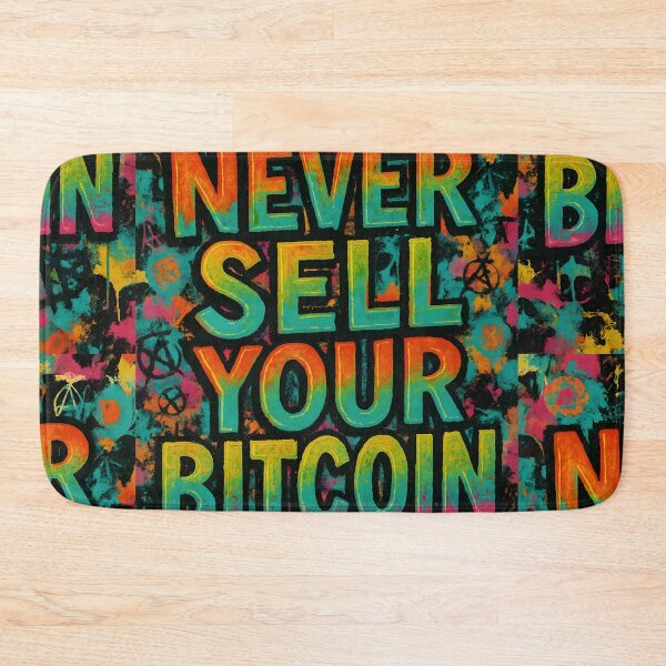 Item preview, Never Sell Your Bitcoin – Neon Graffiti Statement designed and sold by oneof21million.