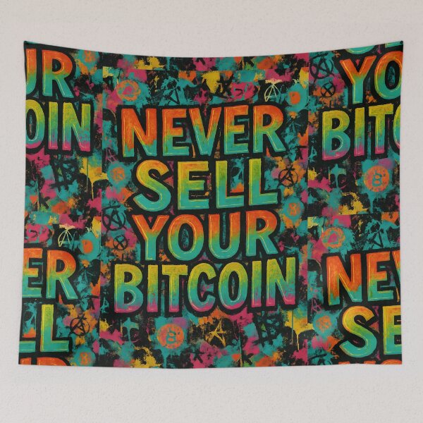 Item preview, Never Sell Your Bitcoin – Neon Graffiti Statement designed and sold by oneof21million.