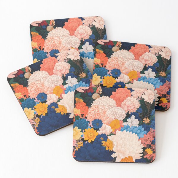 Item preview, Flower Garden Poster maximalist Dahlias dopamine decor Japanese Wall Art Japandi Floral Print Botanical Wall Art perfect gift for her designed and sold by regnumsaturni.