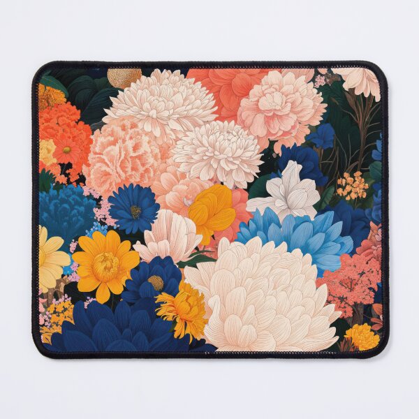 Item preview, Flower Garden Poster maximalist Dahlias dopamine decor Japanese Wall Art Japandi Floral Print Botanical Wall Art perfect gift for her designed and sold by regnumsaturni.