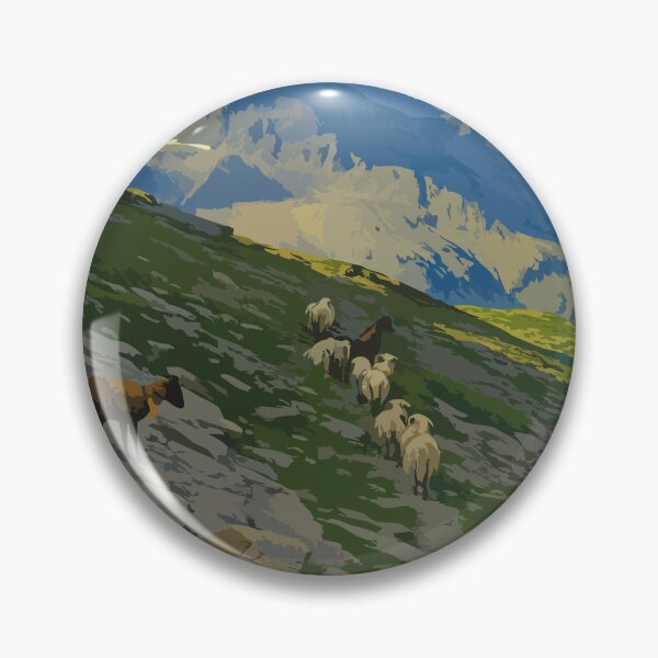 Item preview, Beware of Patou – Vintage Tour des Écrins Poster | Sheepfold and Alpine Pastures designed and sold by Atelier Brume.