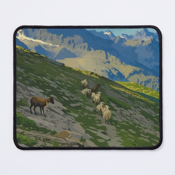Item preview, Beware of Patou – Vintage Tour des Écrins Poster | Sheepfold and Alpine Pastures designed and sold by Atelier Brume.