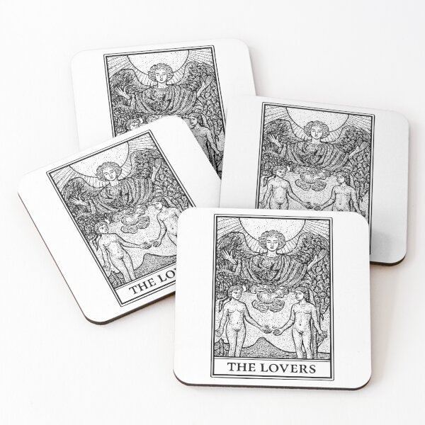 Item preview, The Lovers – Black Ink Tarot Card designed and sold by InkStation24.