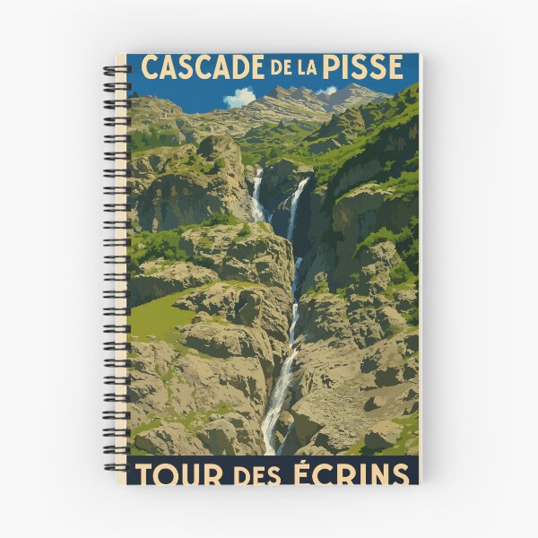 Item preview, Pisse Waterfall – Vintage Tour des Écrins Poster | Alpine Waterfall Poster designed and sold by Atelier Brume.