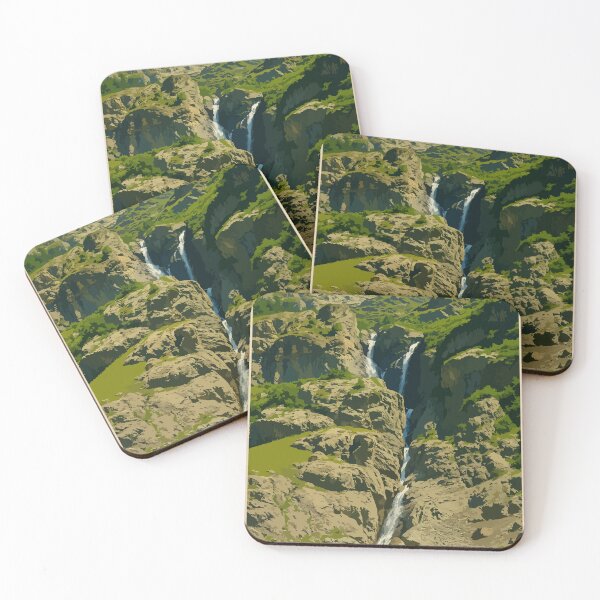 Item preview, Pisse Waterfall – Vintage Tour des Écrins Poster | Alpine Waterfall Poster designed and sold by Atelier Brume.