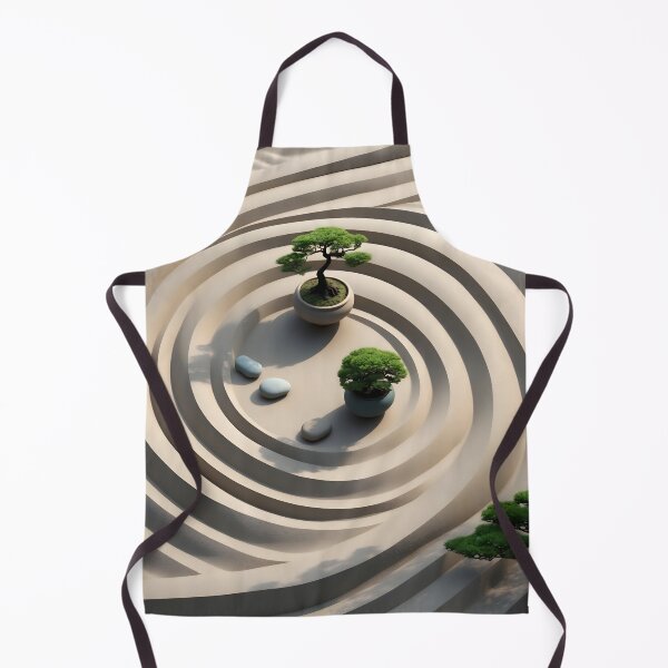 Item preview, Minimalist Zen Garden Art – Peaceful Bonsai and Raked Sand Design by LaLi Designs designed and sold by LaLi-Designs.