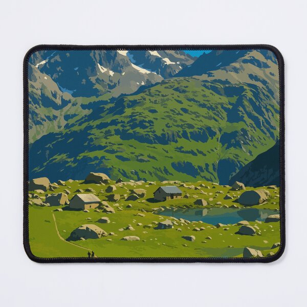 Item preview, Pré de la Chaumette – Vintage Tour des Écrins Poster | Pastoral Alpine Landscape designed and sold by Atelier Brume.