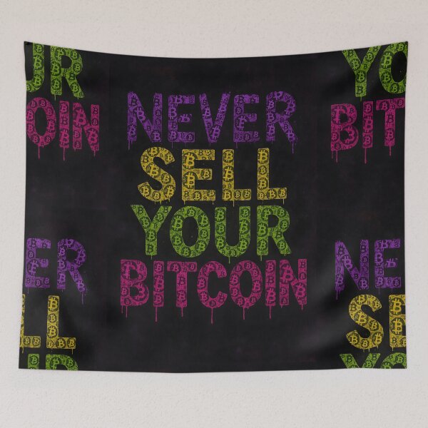 Item preview, Never Sell Your Bitcoin – Bitcoin Symbol Drip Graffiti designed and sold by oneof21million.