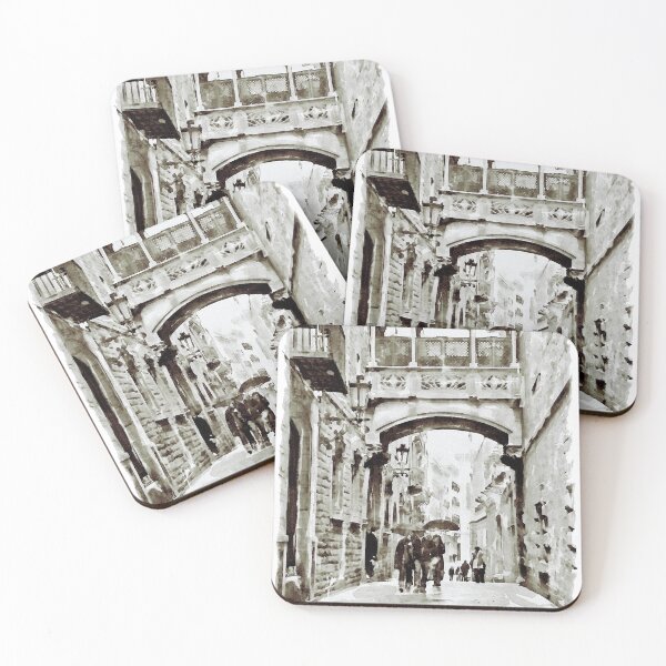 Item preview, Barcelona Gothic Quarter – Monochrome Street View designed and sold by caracatita75.