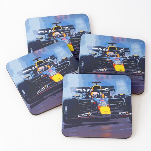 Item preview, Max Verstappen racing his 2024 F1 car in the rain during the Brazilian Grand Prix at Interlagos watercolor designed and sold by Rodissimus1984.