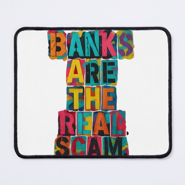 Item preview, Banks Are the Real Scam – Colorful Graffiti Block Art designed and sold by oneof21million.