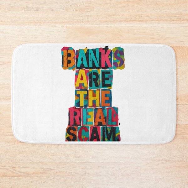 Item preview, Banks Are the Real Scam – Colorful Graffiti Block Art designed and sold by oneof21million.