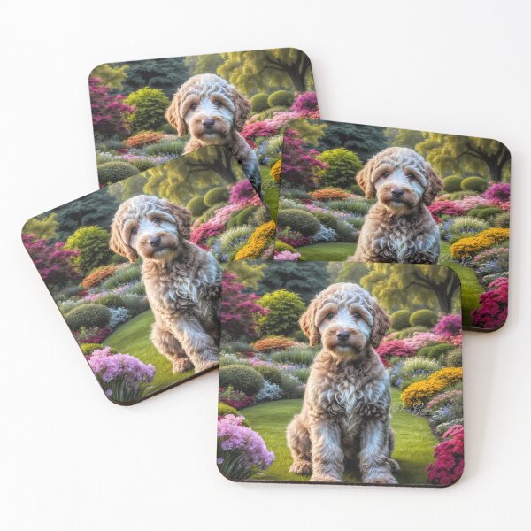 Item preview, Elsie Cafe Labradoodle Puppy Portrait Painting designed and sold by Heart and Soul Studio.
