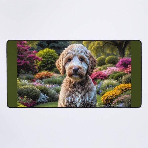 Item preview, Elsie Cafe Labradoodle Puppy Portrait Painting designed and sold by Heart and Soul Studio.