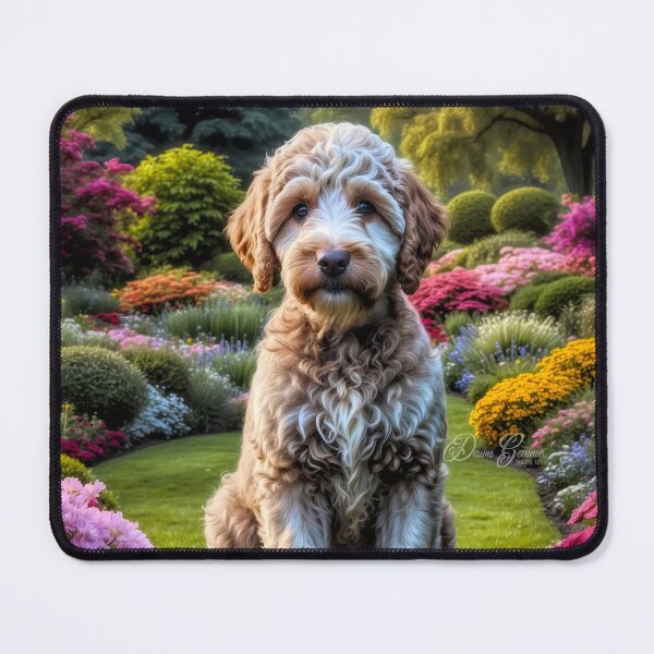 Item preview, Elsie Cafe Labradoodle Puppy Portrait Painting designed and sold by Heart and Soul Studio.