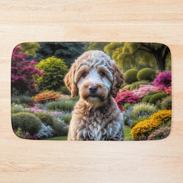 Artikelvorschau, Elsie Cafe Labradoodle Welpen Portrait Gemälde entworfen und verkauft von Heart and Soul Studio.