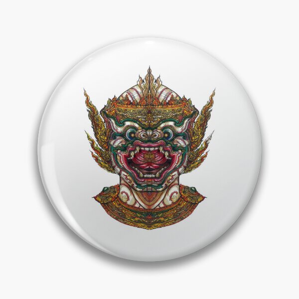 Item preview, Traditional Thai Giant Mask – Hand-Drawn Art by Thai Master Artist (No AI) designed and sold by JoynestStudioCo.