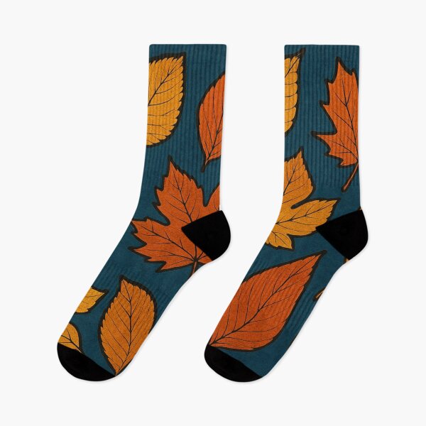 Item preview, Autumn leaves on cool blue designed and sold by Sigtrix.