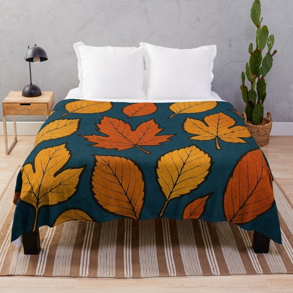 Item preview, Autumn leaves on cool blue designed and sold by Sigtrix.