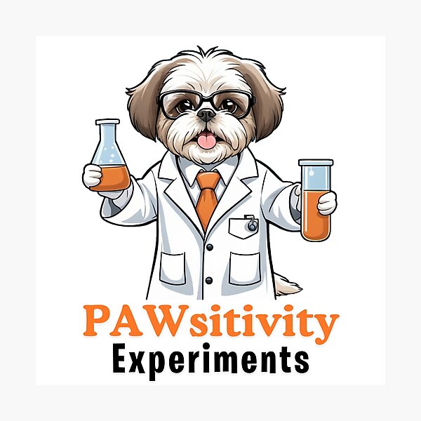 Item preview, Funny Shih Tzu Dog Scientist Cartoon Design – Cute Pet and Owner Artwork – Scientist Gift – Humorous Pet Parent Gifts designed and sold by KoraTalks.