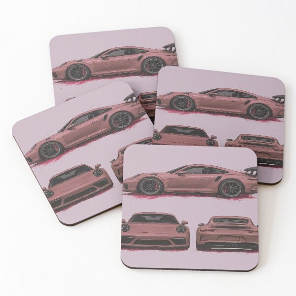 Item preview, Pink Sports Car – Stylish Triple View Auto Illustration designed and sold by apanoracar.