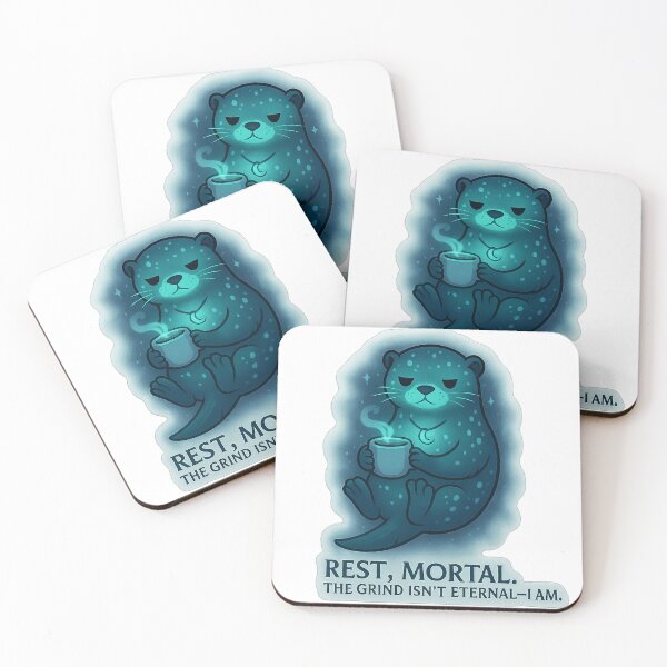 Item preview, Rest, mortal. The grind isn’t eternal—I am. | Bioluminescent Otter Sticker designed and sold by Cuckoo Parrot.