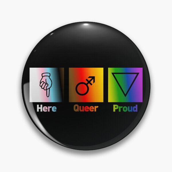 Item preview, Here Queer Proud designed and sold by unapologaytic.