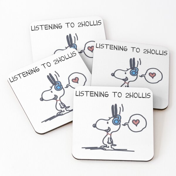Item preview, snoopy listening to 2hollis sticker designed and sold by JordanDean7-11.
