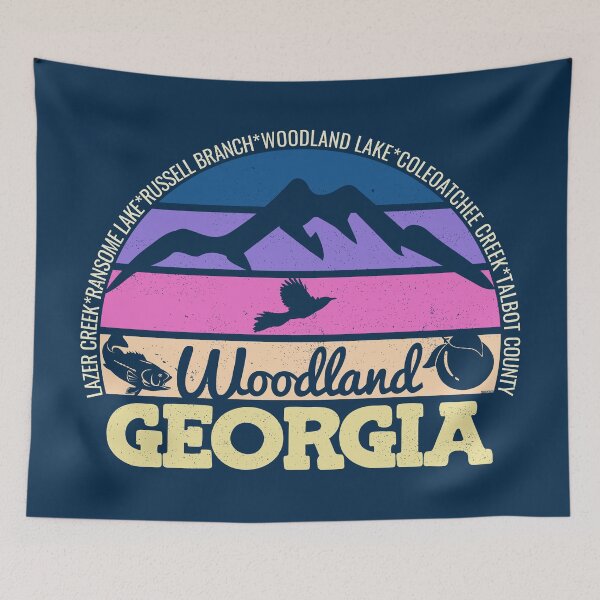 Item preview, Woodland Georgia Sunset Retro Vintage Local Pride Logo designed and sold by CRHPOD20.