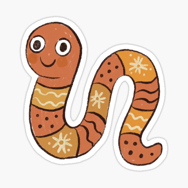 Item preview, Cute Boho Worm designed and sold by Emi Ku.