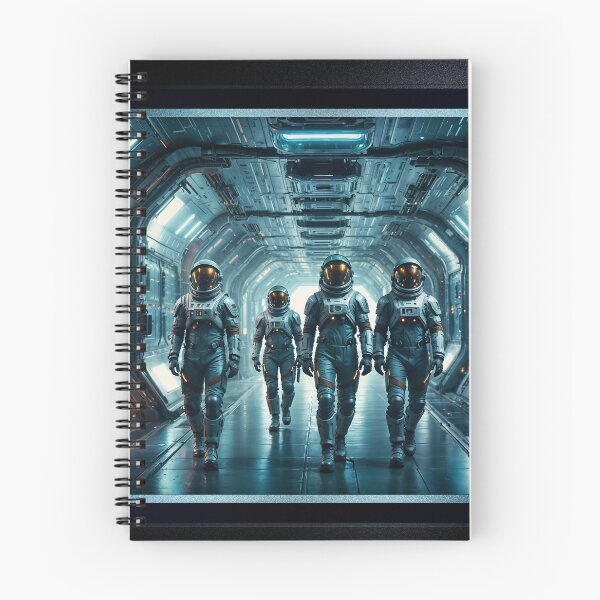 Item preview, Astronaut Rescue Crew Marching Through a Futuristic Starship Corridor AI Concept Art by Xzendor7 designed and sold by Xzendor7 Digital Art Creations.