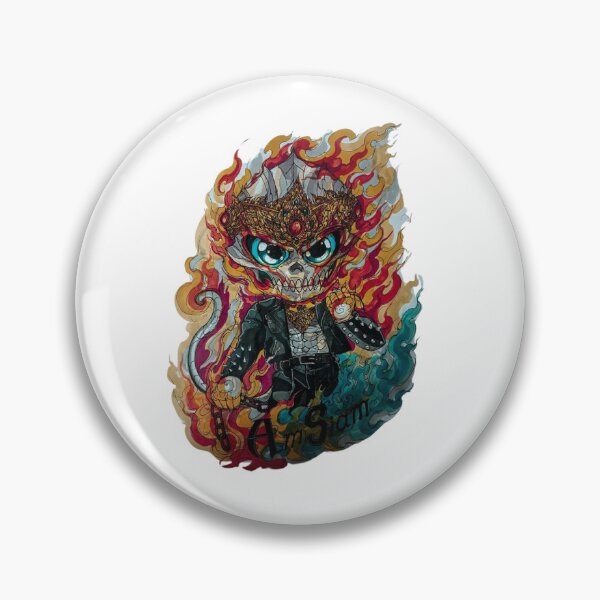 Item preview, Thai Ghost Warrior – Hand-Drawn Flame Skull Fusion Art (No AI) designed and sold by JoynestStudioCo.
