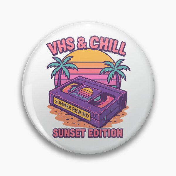 Item preview, VHS & Chill – Sunset Edition Tee | Retro Summer Mixtape Vibes designed and sold by Laugh & Rewind .