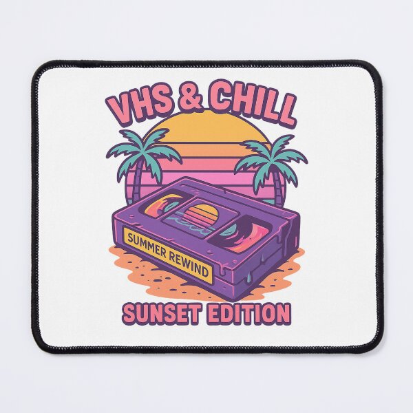 Item preview, VHS & Chill – Sunset Edition Tee | Retro Summer Mixtape Vibes designed and sold by Laugh & Rewind .
