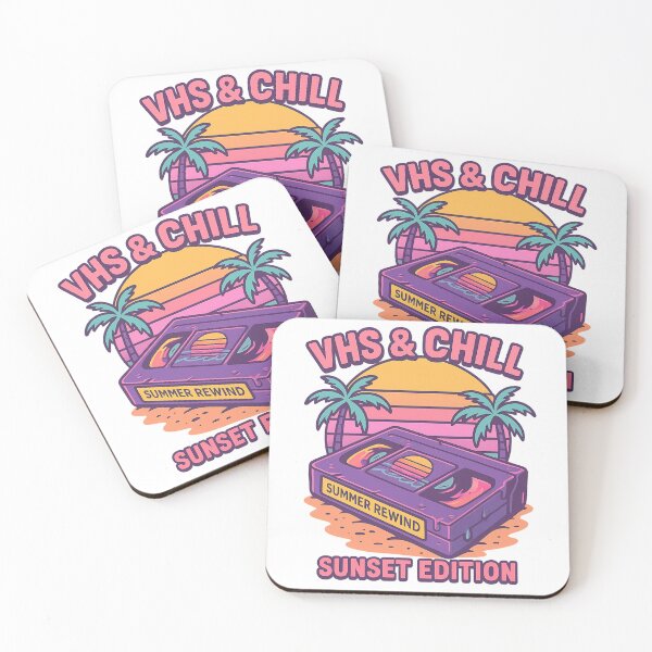 Item preview, VHS & Chill – Sunset Edition Tee | Retro Summer Mixtape Vibes designed and sold by Laugh & Rewind .