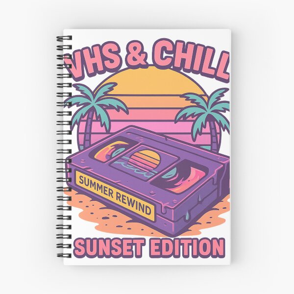 Item preview, VHS & Chill – Sunset Edition Tee | Retro Summer Mixtape Vibes designed and sold by Laugh & Rewind .