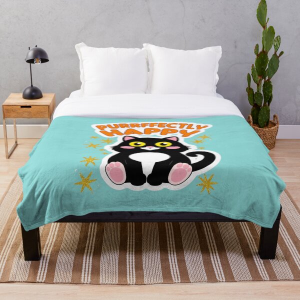 Item preview, Purrfectly Happy – Cute Black Cat Design designed and sold by RACHAYASHOP.