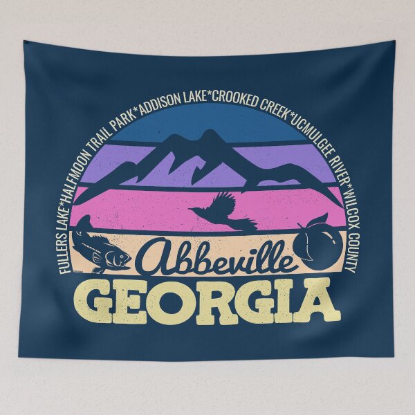 Item preview, Abbeville Georgia Sunset Retro Vintage Local Pride Logo designed and sold by CRHPOD20.