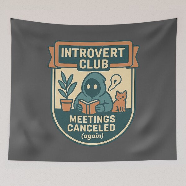 Item preview, Introvert Club – Meetings Canceled designed and sold by TeeLabDesign.