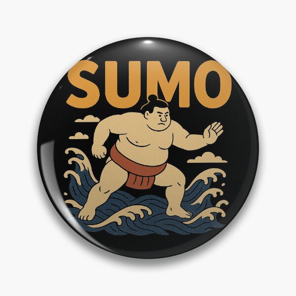 Artikelvorschau, Vintage japanischer Sumo-Ringer auf Wellen entworfen und verkauft von zzz888.