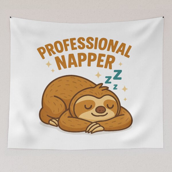 Item preview, Professional Napper – Cute Sloth Cartoon  designed and sold by Funny Mood Apparel.