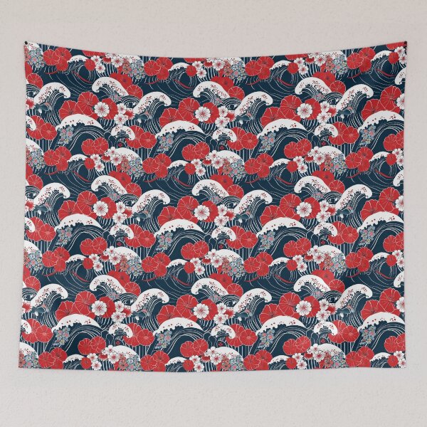 Item preview, The Waves and the Flowers designed and sold by KaitoJapanDesign.