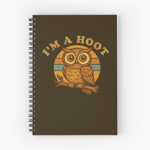 Item preview, I'm a Hoot Funny Retro Owl 70s Funny Bird Pun Cartoon Humor designed and sold by chrisrivait.