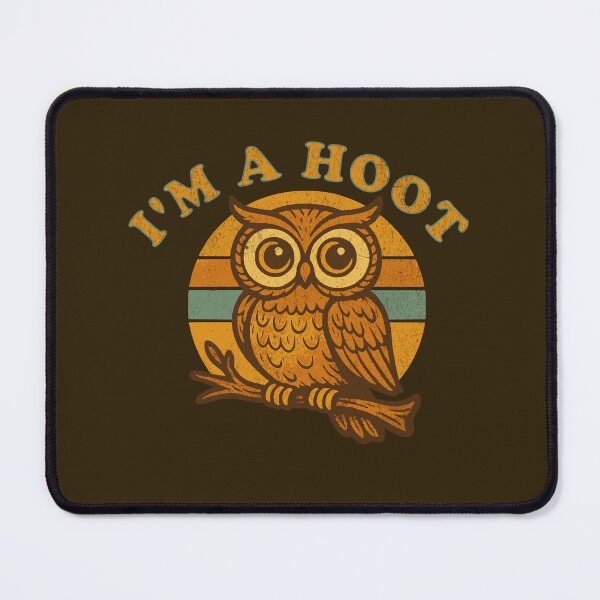 Item preview, I'm a Hoot Funny Retro Owl 70s Funny Bird Pun Cartoon Humor designed and sold by chrisrivait.