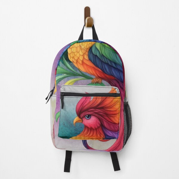 Item preview, Rainbow Phoenix Bird - Vibrant Watercolor Fantasy Art Print designed and sold by ChenEngEng.