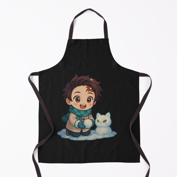Item preview, Kawaii Snow Tanjiro & Snowball Cat – Chibi Winter Anime Art designed and sold by ColorSplash123.