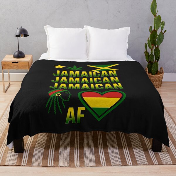 Item preview, Jamaican AF – Bold Repeating Text Rasta Pride Design designed and sold by Afrocarribe.
