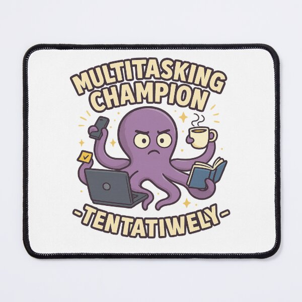 Artikelvorschau, Multitasking-Champion – Lustige Oktopus-Produktivität entworfen und verkauft von Funny Mood Apparel.