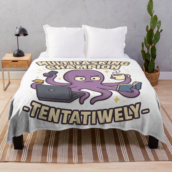 Item preview, Multitasking Champion – Funny Octopus Productivity  designed and sold by Funny Mood Apparel.